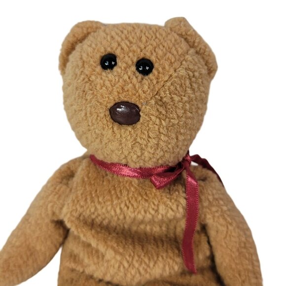 2/$15 Ty Beanie Babies Curly Bear Plush Brown 8.5" Ribbon Floppy 1993 Vintage - Picture 2 of 10